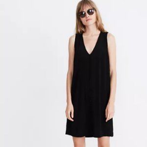 Madewell Heather Button Front Dress in Black
